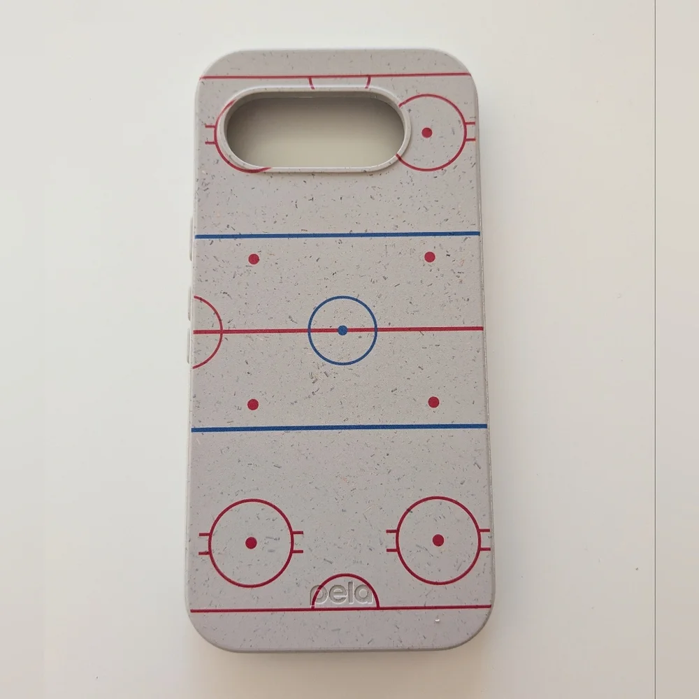 Pela Google Pixel 10a Case Hockey Rink‎ Eco Friendly Compostable MagSafe Gray